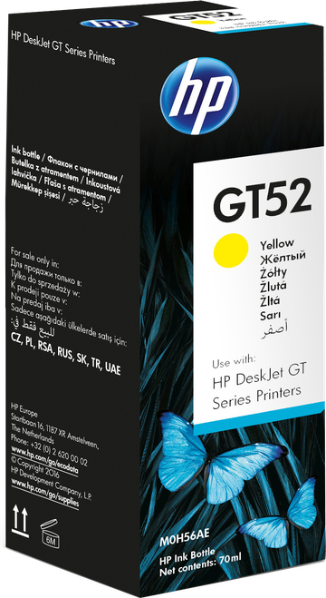 HP GT52 Yellow Original Ink Bottle - TAR - M0H56AE-TAR