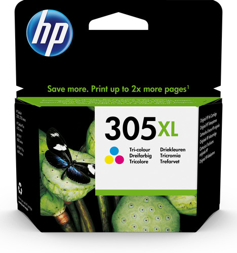 HP #305XL High Yield Tri-color Original Ink Cartridge - HP 2720/4120 - TAR - 3YM63AE-TAR
