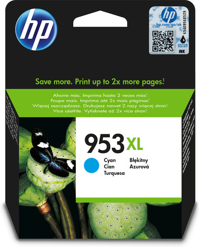HP 953XL High Yield Cyan Original Ink Cartridge - TAR - F6U16AE-TAR