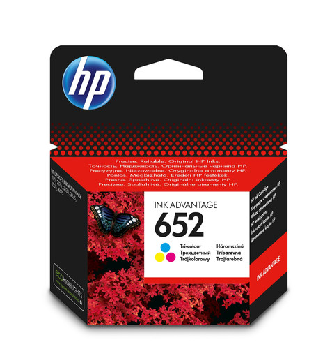 HP 652 Tri-Colour Original Ink Cartridge - TAR - F6V24AE-TAR