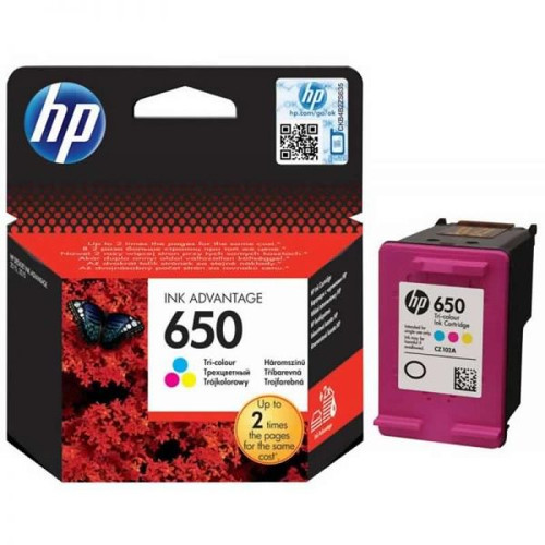 HP 650 Tri-Color Ink Cartridge - TAR - CZ102AK-TAR