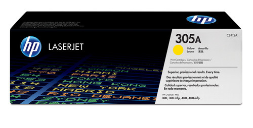 HP 305A Yellow LaserJet Toner Cartridge for LAserJet Pro 300 and 400 Color Series - TAR - CE412A-TAR