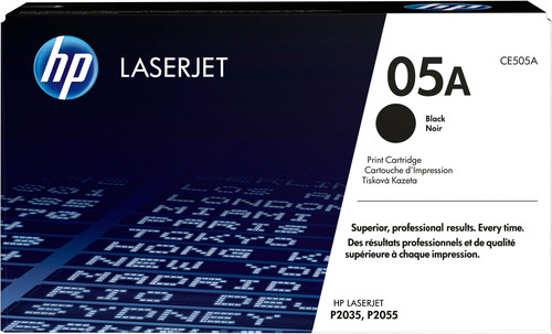 HP 05A LaserJet P2035/P2055 Black Print Cartridge Prints Approximately 2300 Pgs using ISO/IEC 19752 Yield Standard - TAR - CE505A-TAR