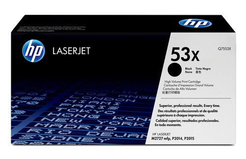 HP 53X LaserJet Q7553X Black Print Cartridge Prints Approximately 7 000 PGS Using the ISO/IEC 19752 Yield Standard - TAR - Q7553X-TAR