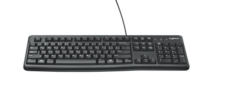 Logitech K120 Wired Keyboard with Quite Typing and Spill Resistant - Black. Full-size keyboard with quiet, low-profile k - TAR - 920-002508-TAR
