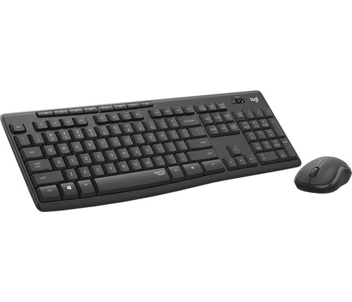 Logitech MK295 Wireless Silent Keyboard and Mouse Combo - Black SilentTouch tech, full-size keyboard, compact mouse, USB - TAR - 920-009800-TAR