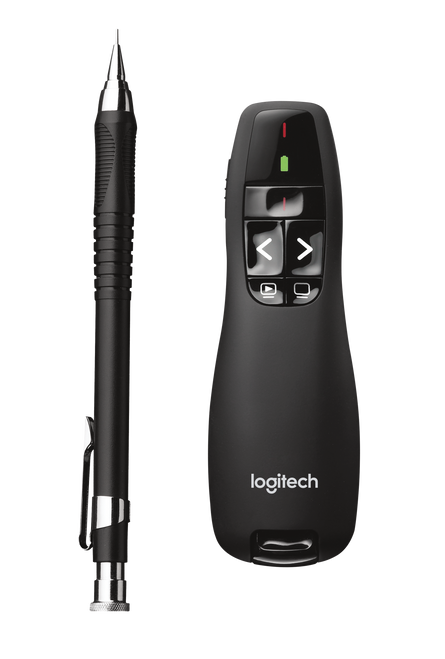 Logitech R400 Red Laser Presentation Remote with Wireless Mini Receiver. Red laser pointer and intuitive slide navigatio - TAR - 910-001356-TAR
