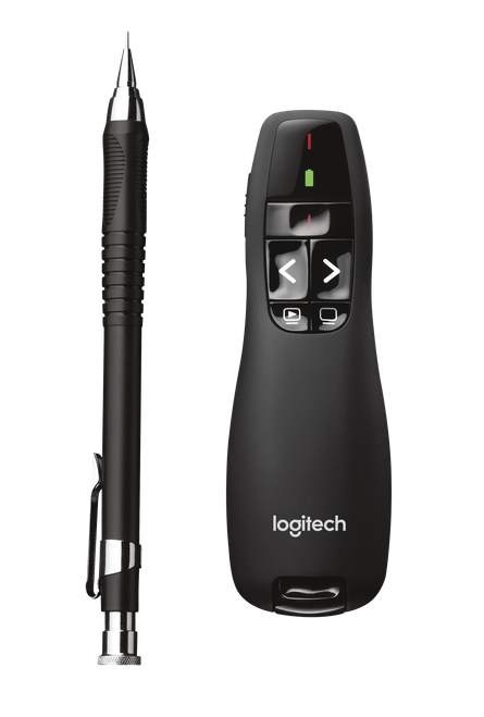 Logitech R400 Red Laser Presentation Remote with Wireless Mini Receiver. Red laser pointer and intuitive slide navigatio - TAR - 910-001356-TAR