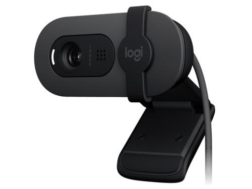 Logitech Brio 100 Full HD Webcam - Graphite Auto-light Balance Integrated Privacy Shutter and Built-in Mic, 1080p at 30f - TAR - 960-001585-TAR