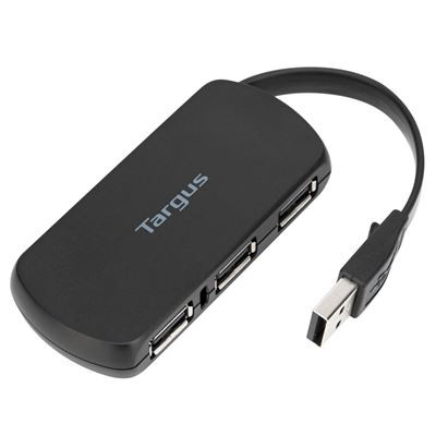 Targus - 4 Port USB 2.0 Hub, Instantly connect up to 4 USB devices such as your mouse, flash drive, iPod/MP3 player and  - TAR - ACH114EU-TAR