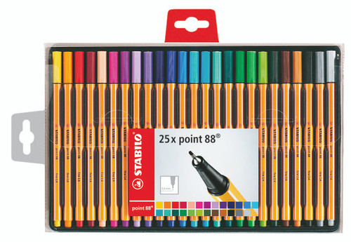 STABILO Point 88 Fineliners Assorted Wallet of 25-8825-1