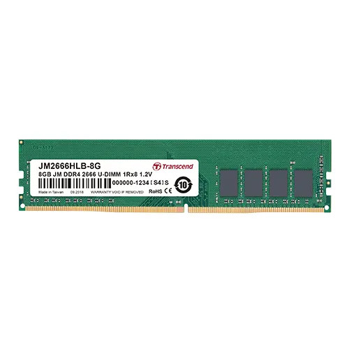 Transcend Transcend JM2666HLB-8G, 8 GB, 1 x 8 GB, DDR4, 2666 MHz, 288-pin DIMM Transcend Transcend JM2666HLB-8G, 8 GB, 1 x 8 GB, DDR4, 2666 MHz, 288-pin DIMM