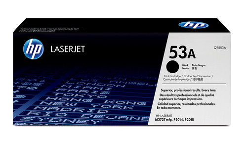 HP 53A LaserJet P2015 Black Print Cartridge Prints approximatetly 3 000 PGS Using the ISO/IEC 19752 Yield Standard - TAR - Q7553A-TAR