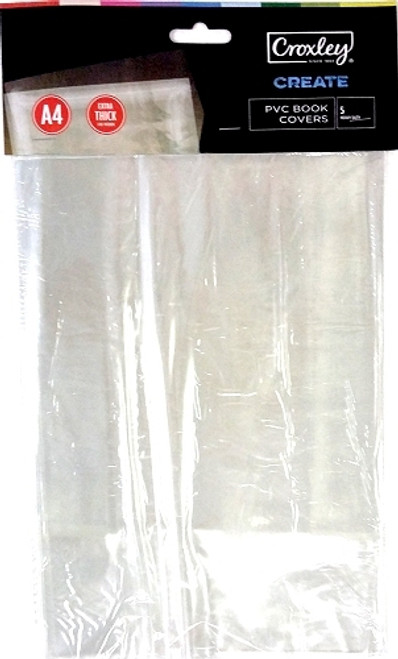 CROXLEY CREATE PVC Book Covers - A4 - 140 Microns (Pack of 5 Covers)-BOO1699 CROXLEY CREATE PVC Book Covers - A4 - 140 Microns (Pack of 5 Covers)-BOO1699