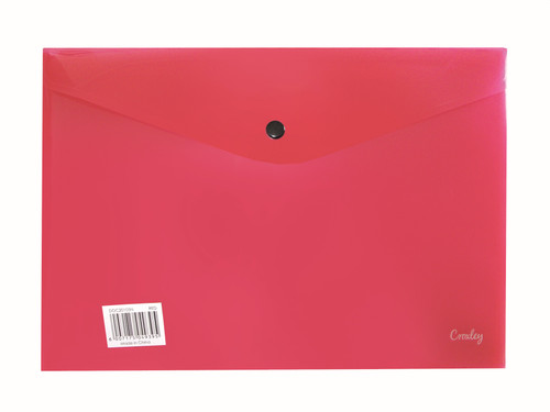 CROXLEY Envelope with Button - A4 (Red) (Pack of 12)-DOC20105N