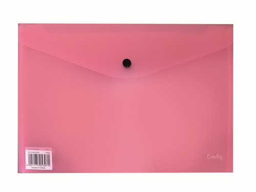 CROXLEY Envelope with Button - A4 (Pink) (Pack of 12)-DOC20107N