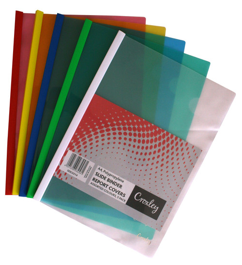CROXLEY A4 Report Binders Assorted Pack of 5-DOC3314