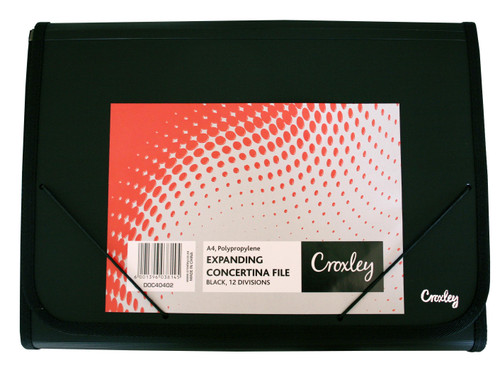CROXLEY A4 Expanding File Black-DOC40402 CROXLEY A4 Expanding File Black-DOC40402