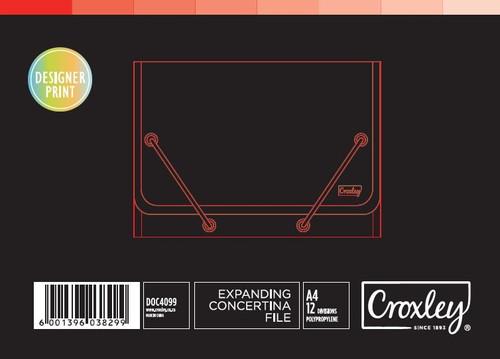 CROXLEY Designer A4 Expanding File Assorted-DOC4099