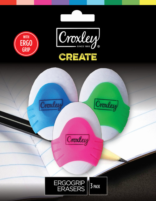 CROXLEY CREATE Fun Erasers Pack of 3-ERA4100 CROXLEY CREATE Fun Erasers Pack of 3-ERA4100