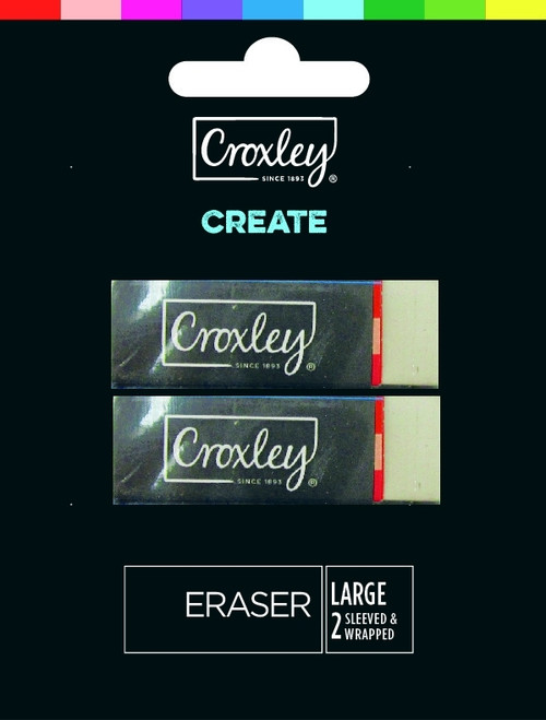 CROXLEY CREATE Eraser - 6.2 x 2 x 1 cm (Blister of 2)-ERA80CC