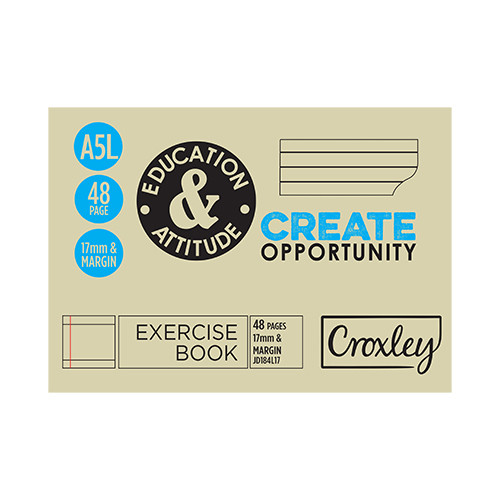 CROXLEY JD184 A5L 48 Page 17mm Landscape Pack of 25-EXE184L17