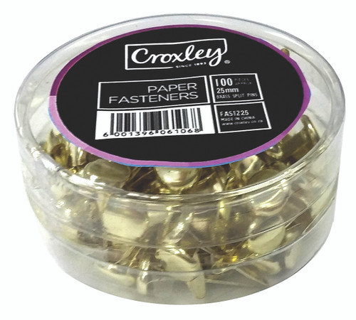 CROXLEY 25mm Paper Fasteners Pk100's CROXLEY 25mm Paper Fasteners Pk100's