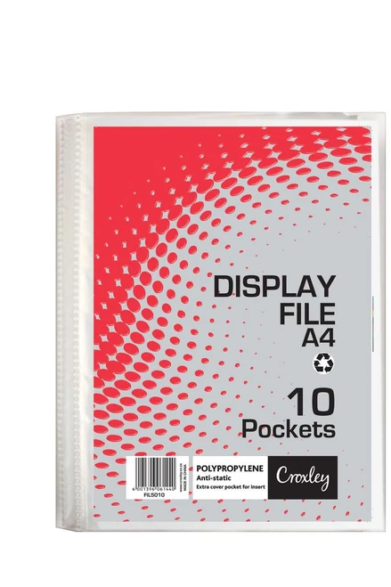 CROXLEY Display File - A4 - 10 Pocket - Hard Case Cover-FIL5010
