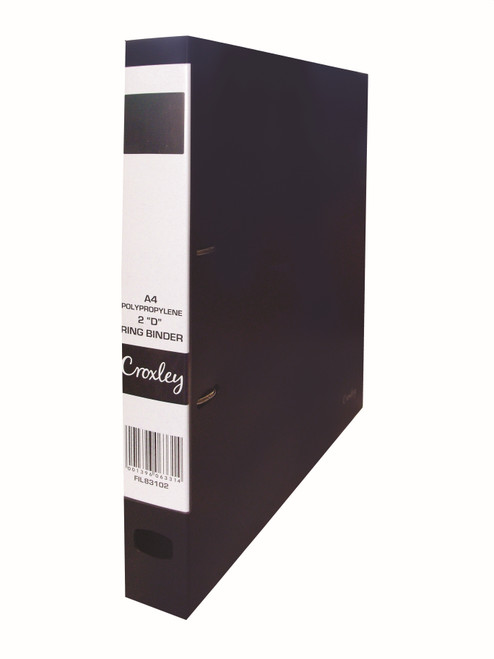 CROXLEY 2D Polypropylene Ring Binder Black Pack of 10-FIL83102