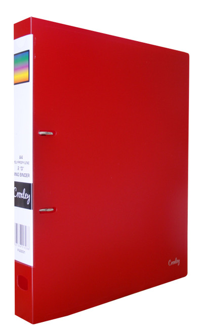 CROXLEY 2D Polypropylene Ring Binder Red Each-FIL83105 CROXLEY 2D Polypropylene Ring Binder Red Each-FIL83105