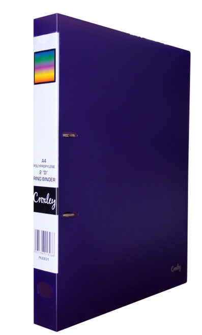 CROXLEY 2D Polypropylene Ring Binder Purple Each-FIL83136