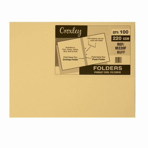 CROXLEY M220F Buff Manilla Folder - Pack of 100 CROXLEY M220F Buff Manilla Folder - Pack of 100
