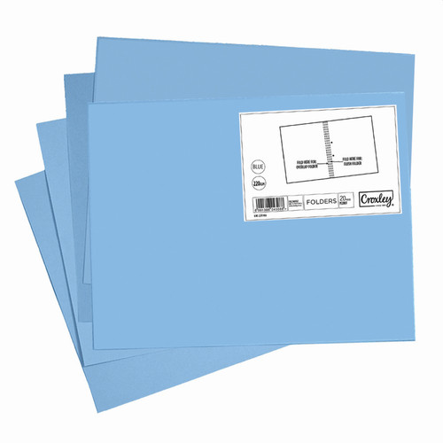 CROXLEY M220F Blue Manilla Folders Pack of 20-FOL220F04Y CROXLEY M220F Blue Manilla Folders Pack of 20-FOL220F04Y
