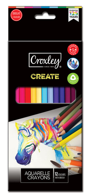 CROXLEY CREATE Aquarelle Crayons 12's-PCL700 CROXLEY CREATE Aquarelle Crayons 12's-PCL700