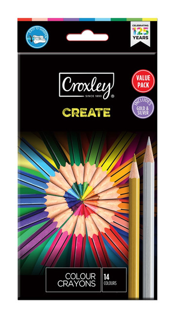 CROXLEY CREATE W/Free Pencil Crayons Gold and Silver-PCL800GS CROXLEY CREATE W/Free Pencil Crayons Gold and Silver-PCL800GS