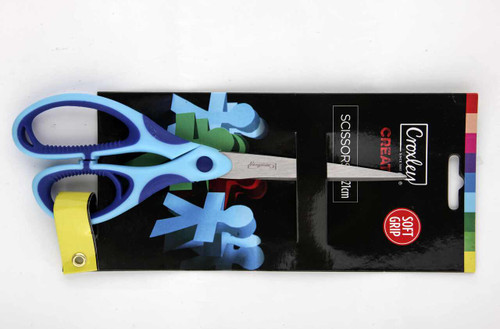 CROXLEY CREATE SCISSORS 21CM S/GRIP BLUE-SCI1121