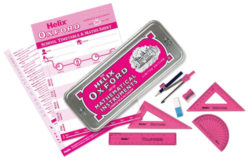 HELIX OXFORD Math Set 10Piece - Pink-H170593 HELIX OXFORD Math Set 10Piece - Pink-H170593