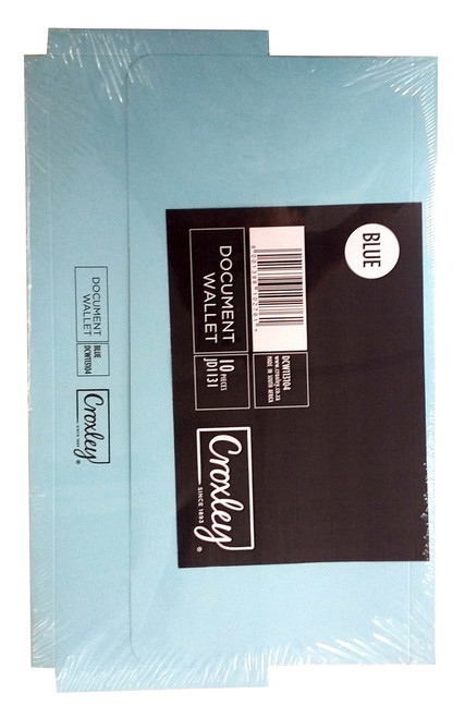 CROXLEY JD1131 Document Wallet - A4 - 200GSM (Blue)-DCW113104
