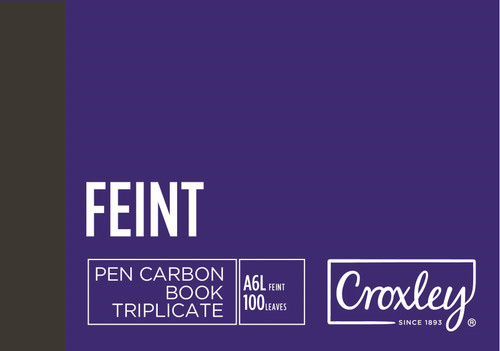 CROXLEY JD16T Pen Carbon Plain Triplcate A6 Landscape 100 Page Pack of 10-PCB16T