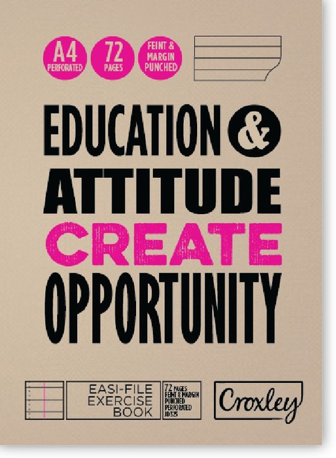 CROXLEY JD325 A4 72 Page Feint & Margin Punched & Perforated Pack of 10-EXE325FM