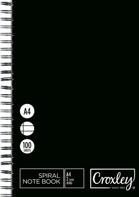 CROXLEY JD382 100 Page Ruled Feint & Margin Wire Bound A4 Pack of 10-COU382 CROXLEY JD382 100 Page Ruled Feint & Margin Wire Bound A4 Pack of 10-COU382