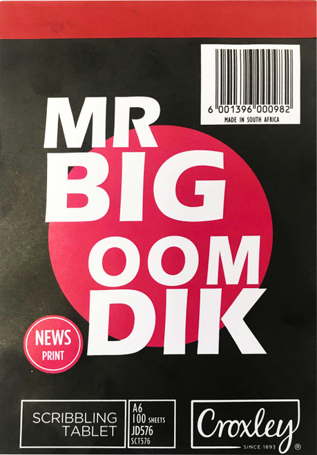 CROXLEY JD576 Mr Big Oom Dik Scribbling Tablet A6 100sh Pack of 10-SCT576 CROXLEY JD576 Mr Big Oom Dik Scribbling Tablet A6 100sh Pack of 10-SCT576