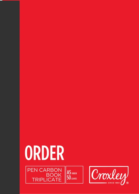 CROXLEY JD66PS Pen Carbon Purchase Order Triplicate A5 100 Page Pack of 10-PCB66PS