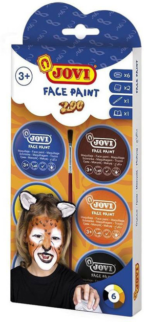 JOVI Cream Face Paint Zoo  6 Units 8Ml + Brush + 2 Sponges JOVI Cream Face Paint Zoo  6 Units 8Ml + Brush + 2 Sponges