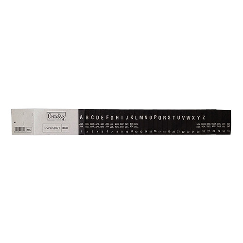 CROXLEY JD1630 Kwiksort Indexed A-Z/1-31/Jan-Dec/Mon-Sat 746X130 Each-SRT1630