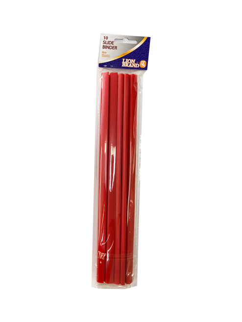 LION BRAND Slide Binder - 5mm (Red) (Pack of 10)-BIN3105 LION BRAND Slide Binder - 5mm (Red) (Pack of 10)-BIN3105