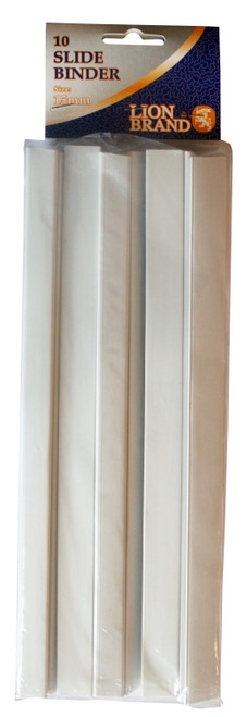 LION BRAND Slide Binder White 10mm Pack of 10's-BIN3301 LION BRAND Slide Binder White 10mm Pack of 10's-BIN3301