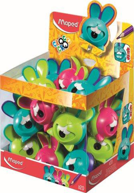 MAPED Sharpener 1 Hole Croc Croc Bunny Canister - Display (Each) MAPED Sharpener 1 Hole Croc Croc Bunny Canister - Display (Each)