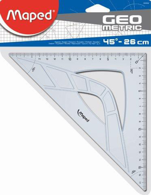 MAPED Set Square 26cm/45° Geo Metric Each MAPED Set Square 26cm/45° Geo Metric Each