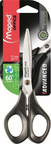 MAPED Scissors 17cm Advanced Green Black Handle-496110